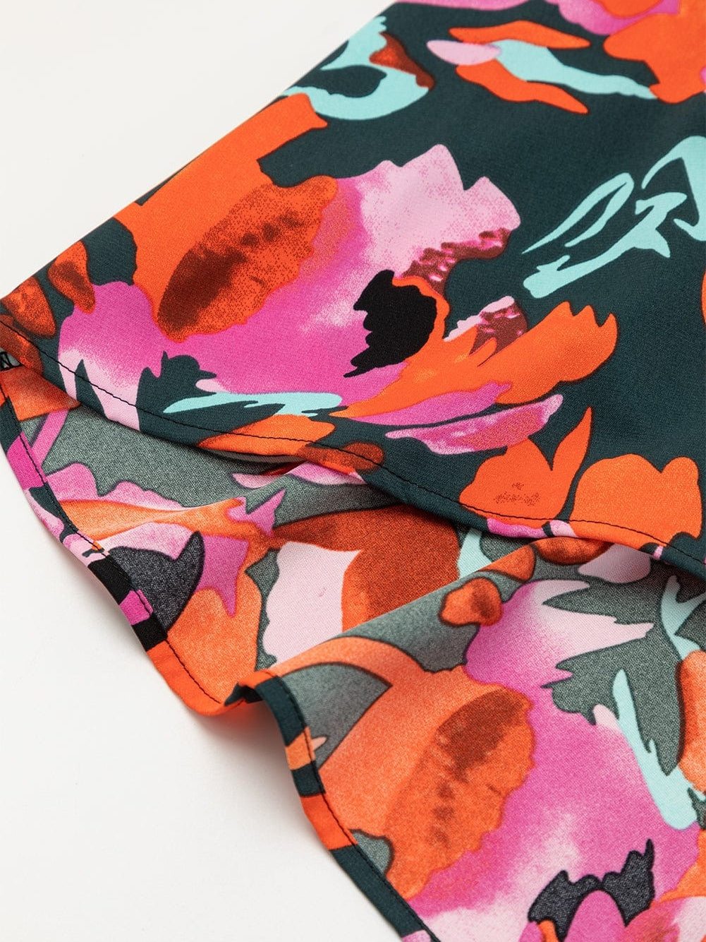 Crimson Blossom Bishop Sleeve Boho Mini Dress