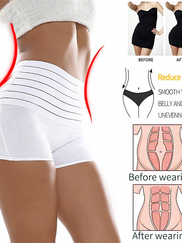 Corset Women's Control Panties Shapewears Office Running Gym Yoga Black White Khaki Cotton Sport Breathable Seamed Tummy Control Push Up Solid Color All Seasons - LuckyFash™