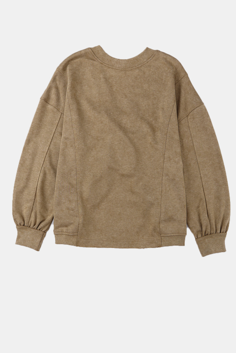 Khaki Twist Back Exposed Seam Oversized Pullover Sweatshirt