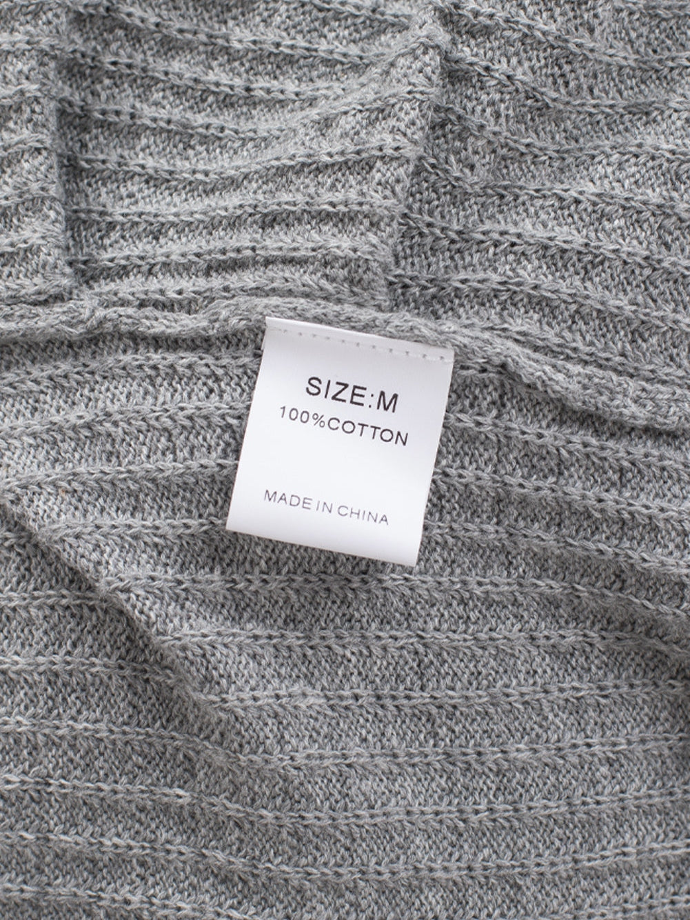 Khaki Reversible V-Neck Waffle Knit Sweater