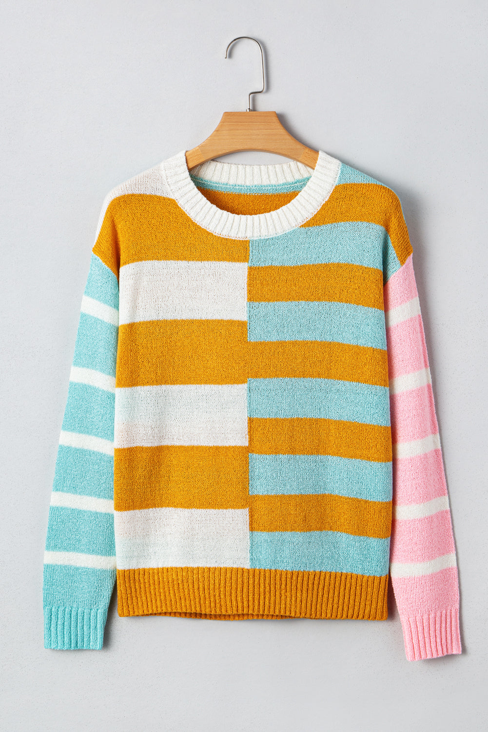 color block pullover sweater