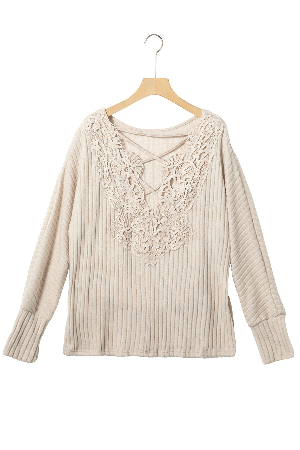Lace-up Crochet Backless Ribbed Top with Southern Belle Style