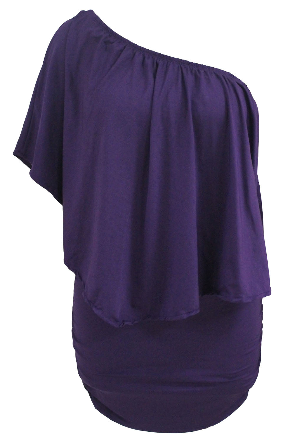 Layered Purple Plus Size Poncho Dress for Women