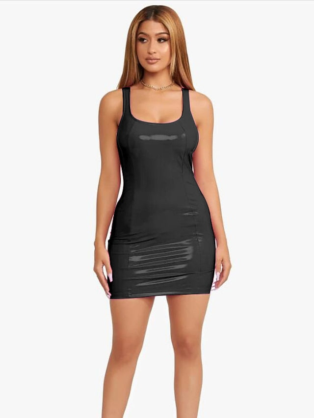 Women's Dress - Holiday Dress Bodycon Short Mini Dress Black Pink Red Sleeveless Pure Color Spring Summer Deep U Personalized Stylish Hot Party Slim 2023 S M L