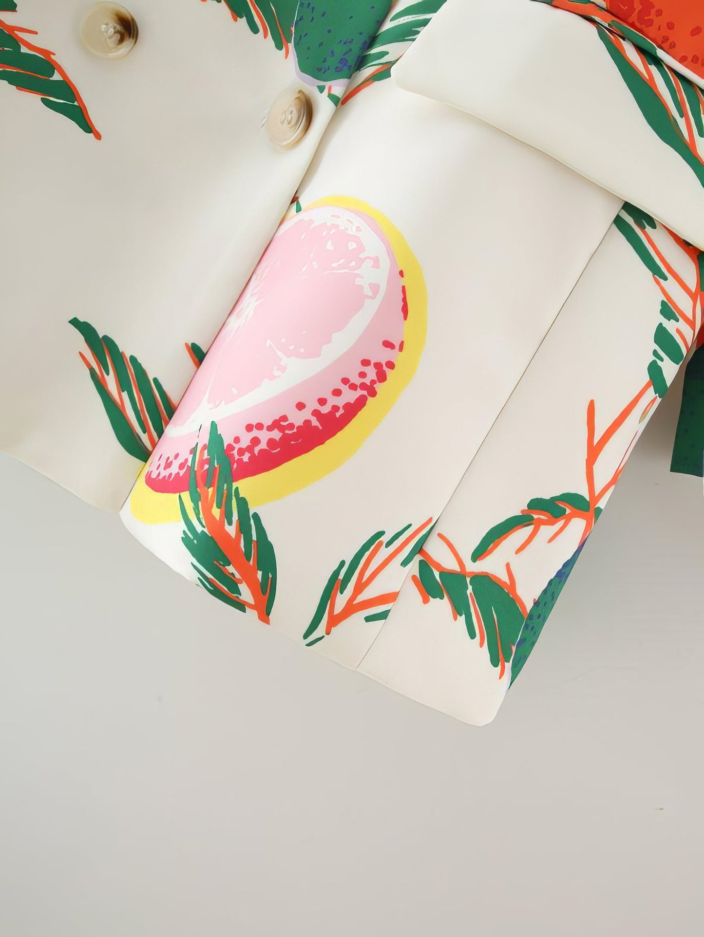 Blazers - Double Breasted Lemon Print Blazer - MsDressly