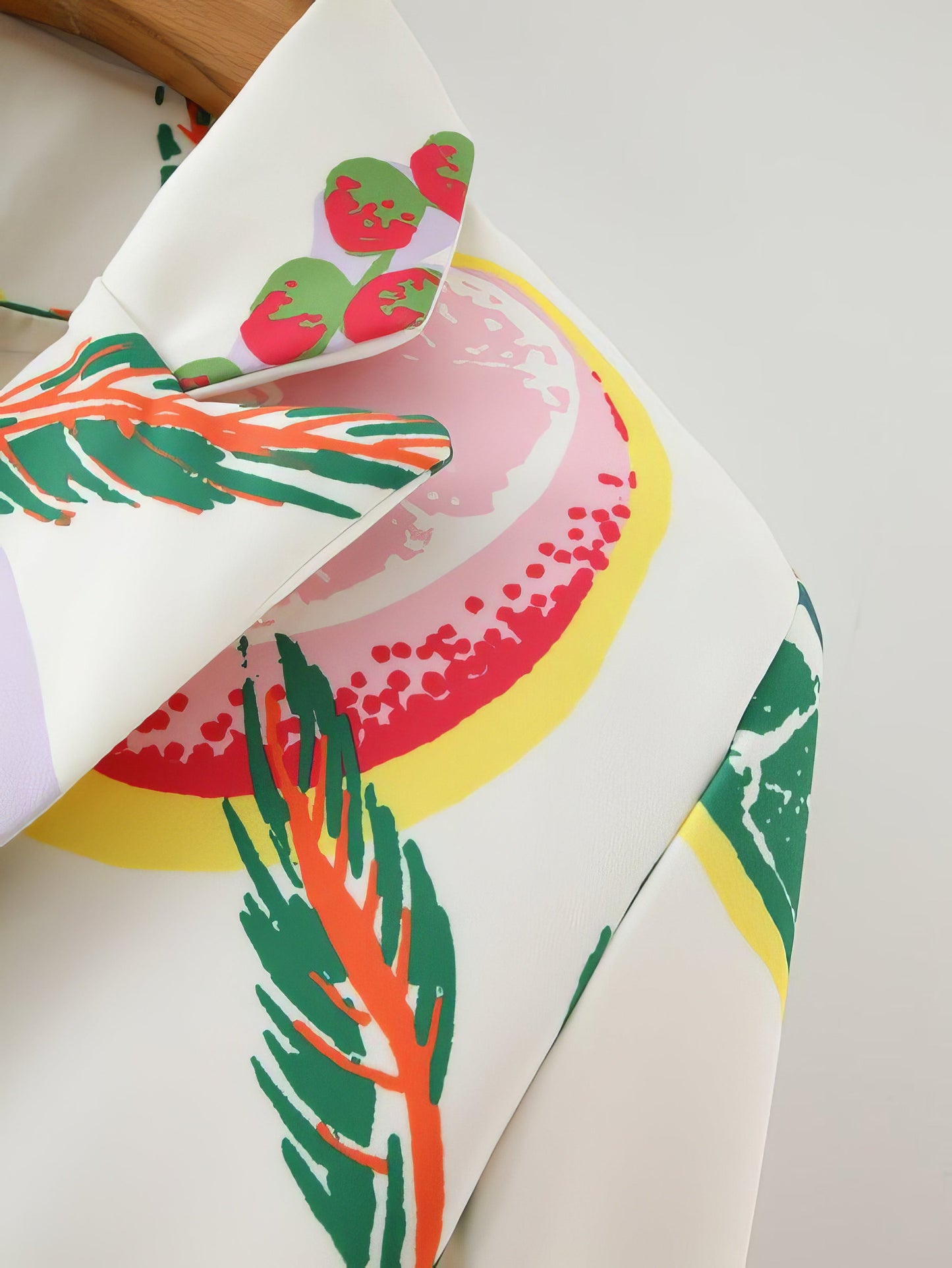 Blazers - Double Breasted Lemon Print Blazer - MsDressly