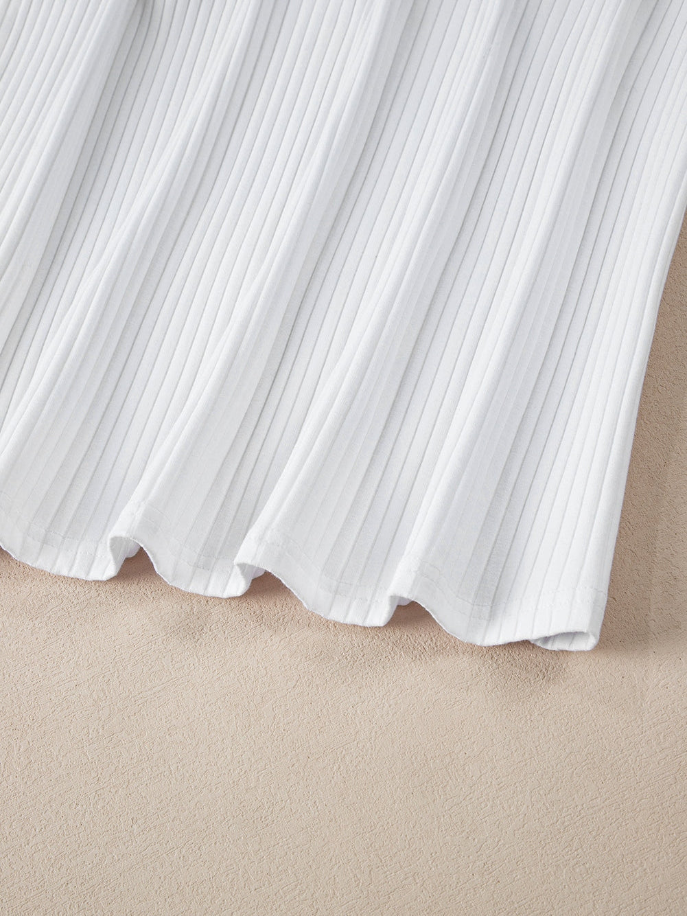 Trendy White Colorblock Patchwork Batwing Sleeve Ribbed Plus T-Shirt