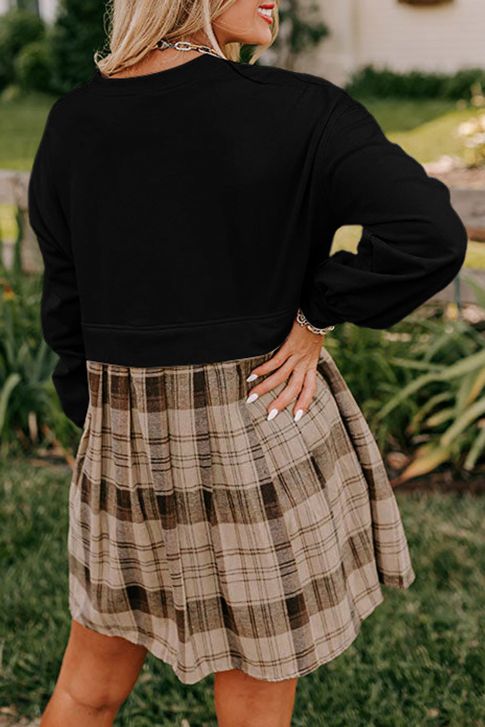 plaid t shirt dress
