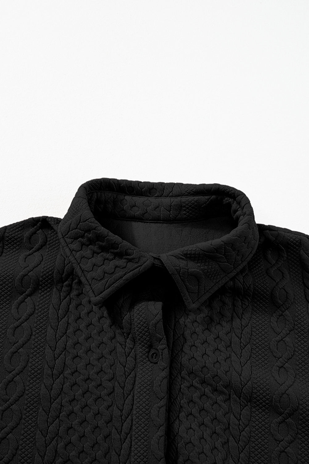 cable texture shacket