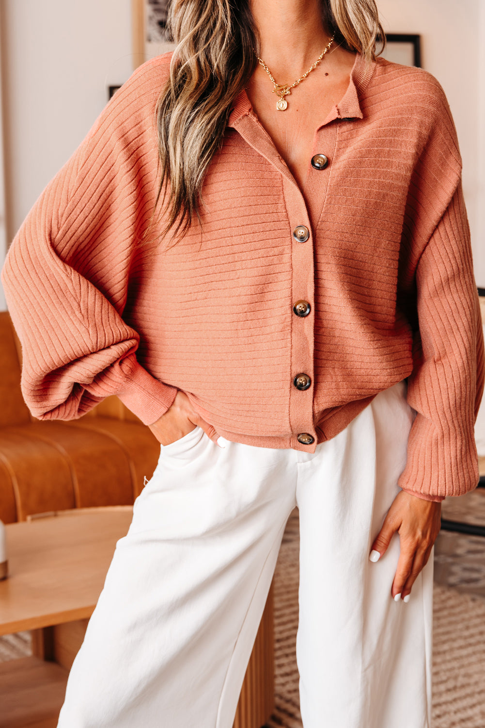 rib knit cardigan