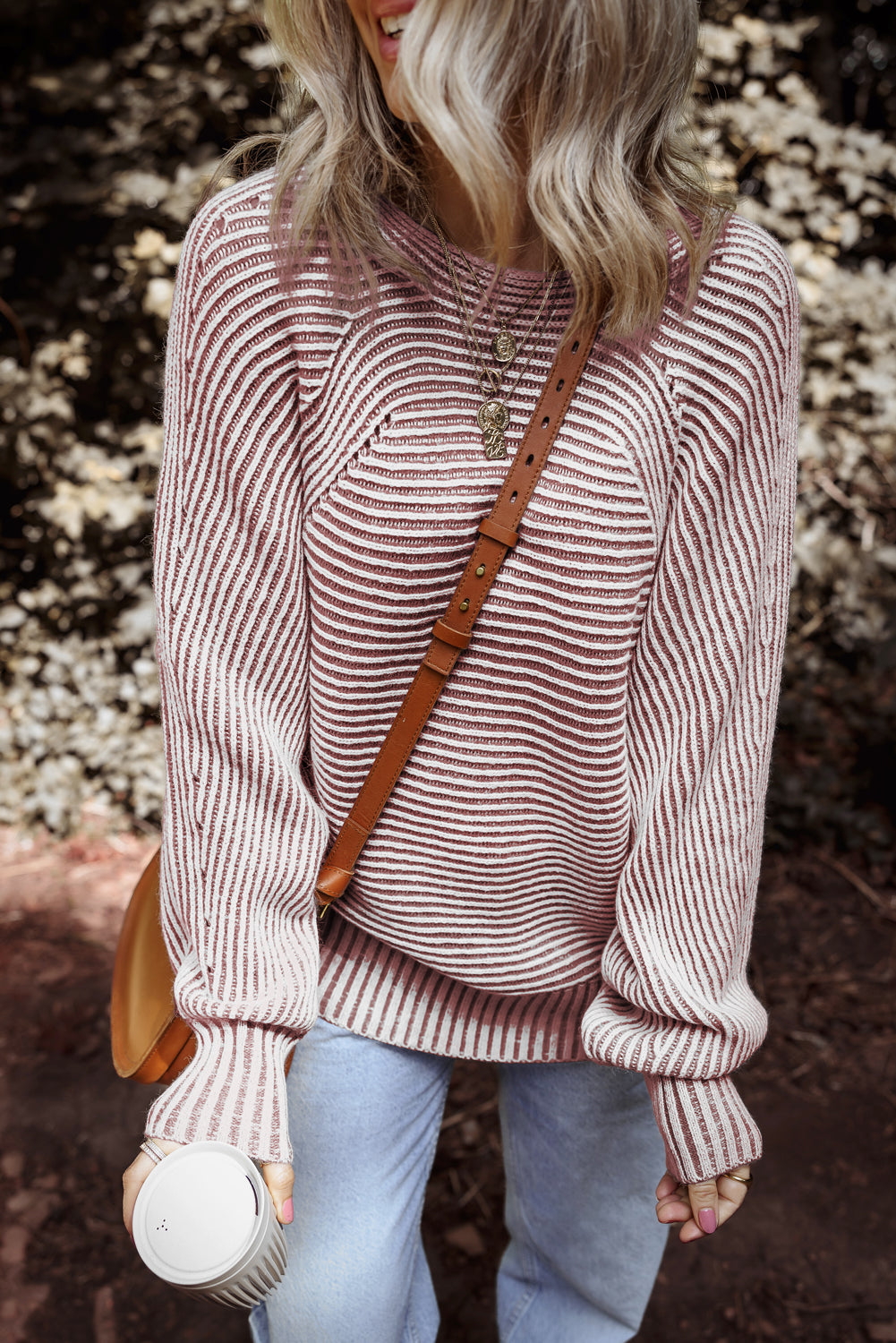striped knit sweater