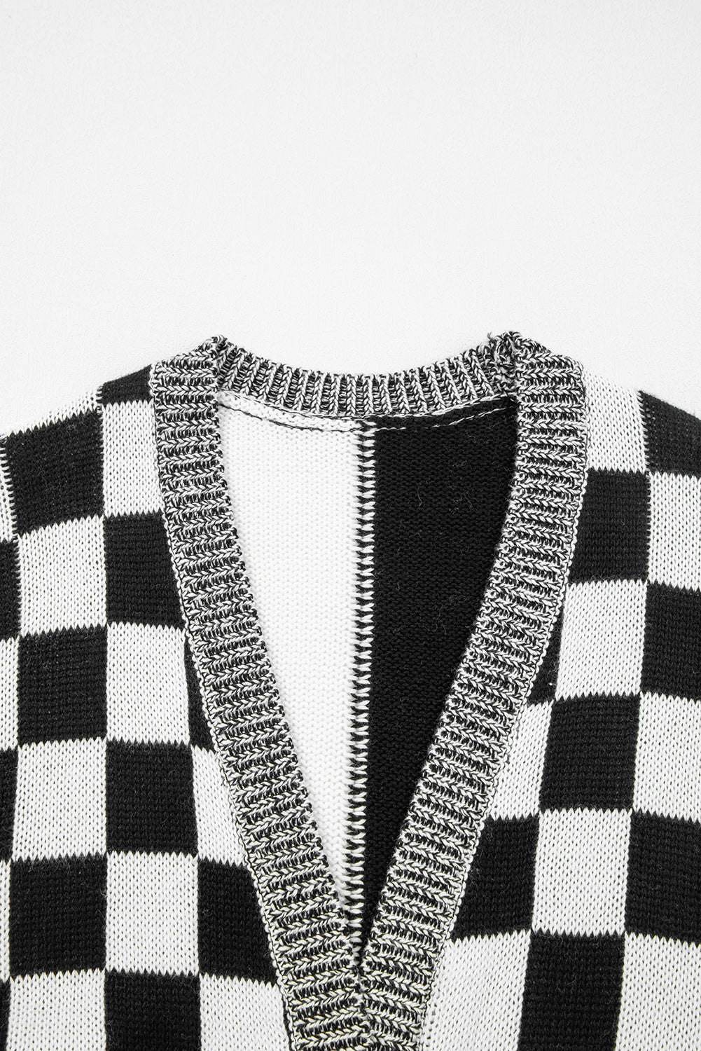 black checkered cardigan