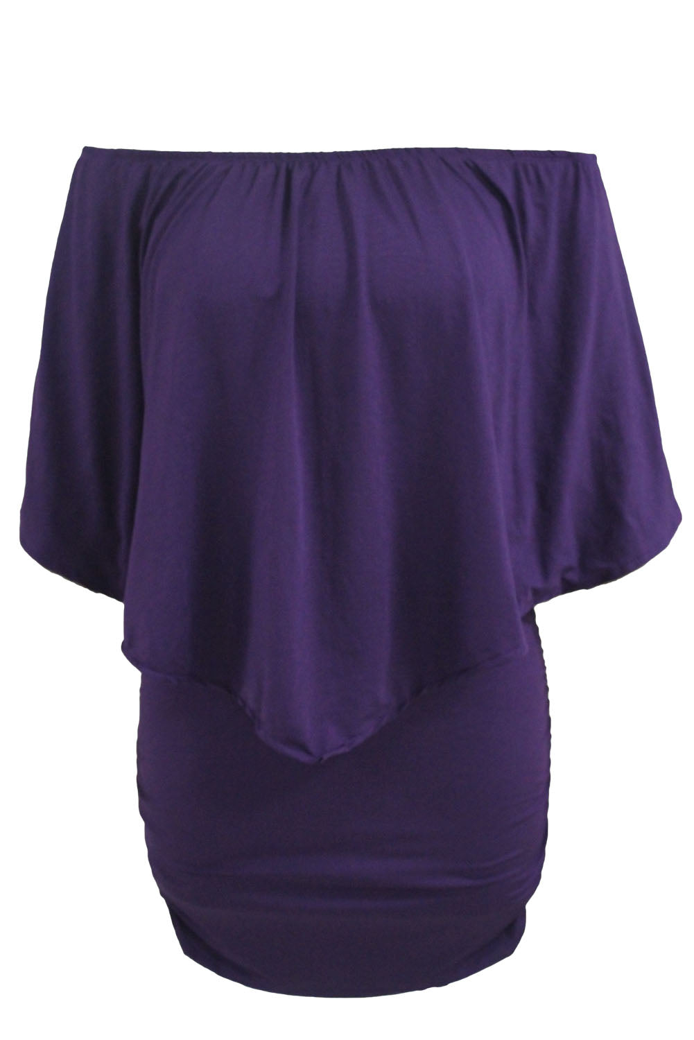 Layered Purple Plus Size Poncho Dress for Women