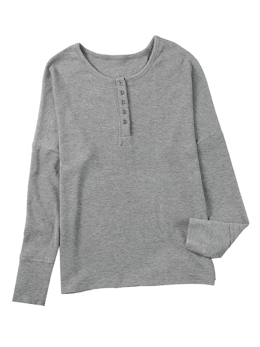 Elegant Black Waffle Knit Button-Up Top