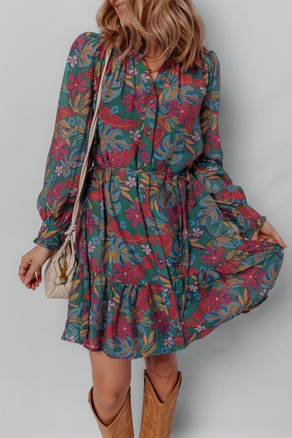 floral shirt dress