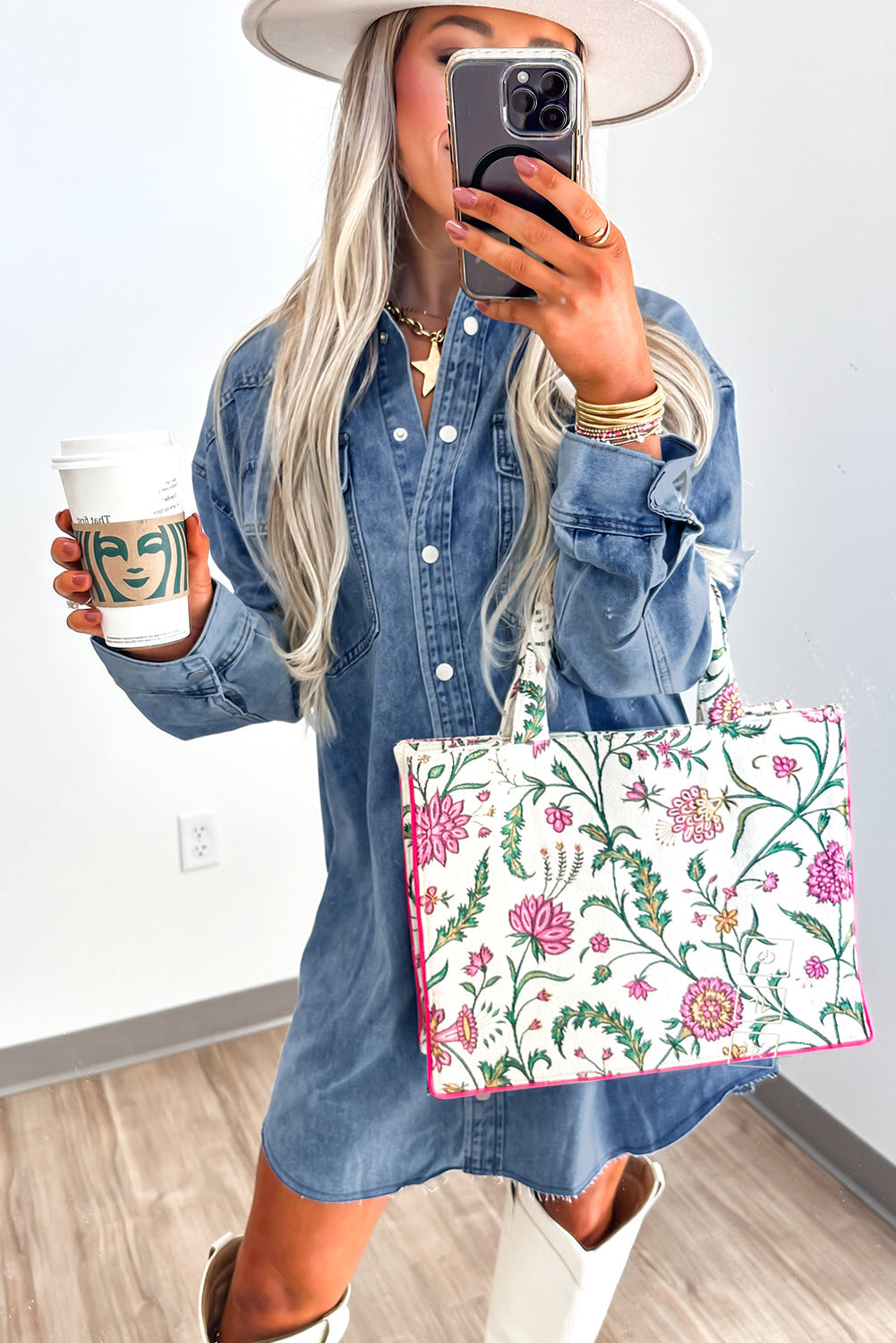 blue denim dress