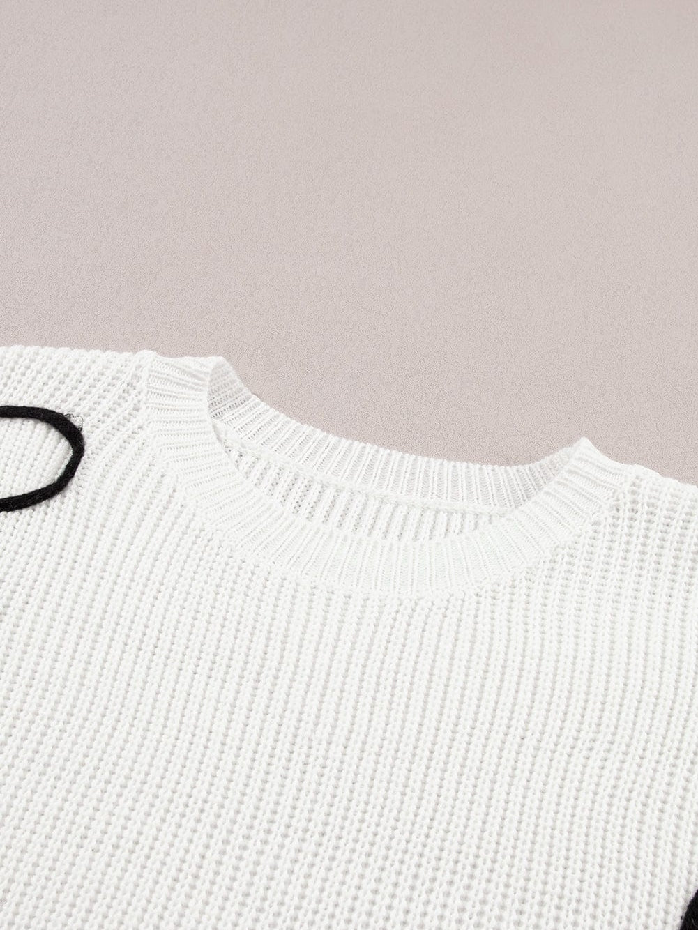 Elegant White Floral Embroidered Sweater Tee