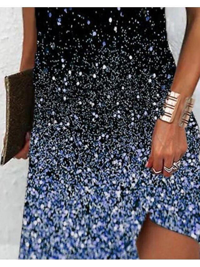 Women's Dress - Casual Dress Mini Dress Black Blue Sleeveless Color Block Print Spring Summer Halter Casual 2023 S M L XL XXL 3XL