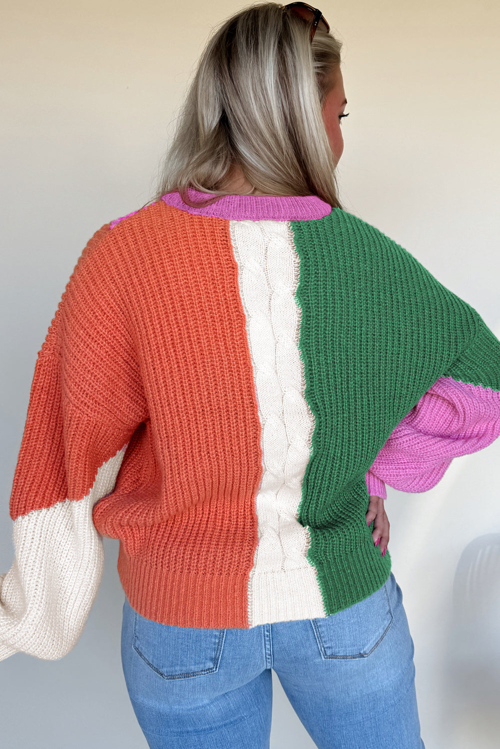 color block sweater