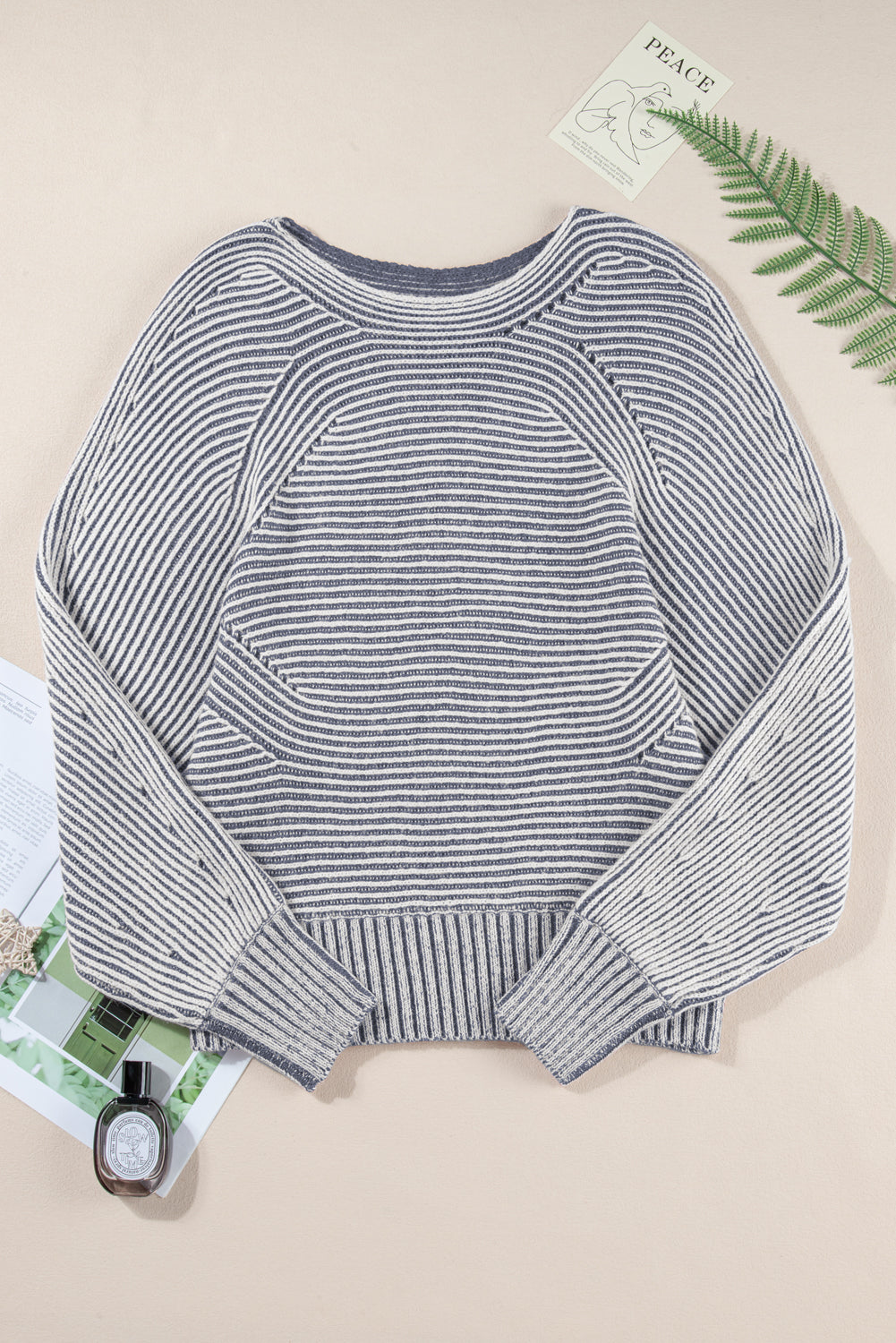 striped knit sweater