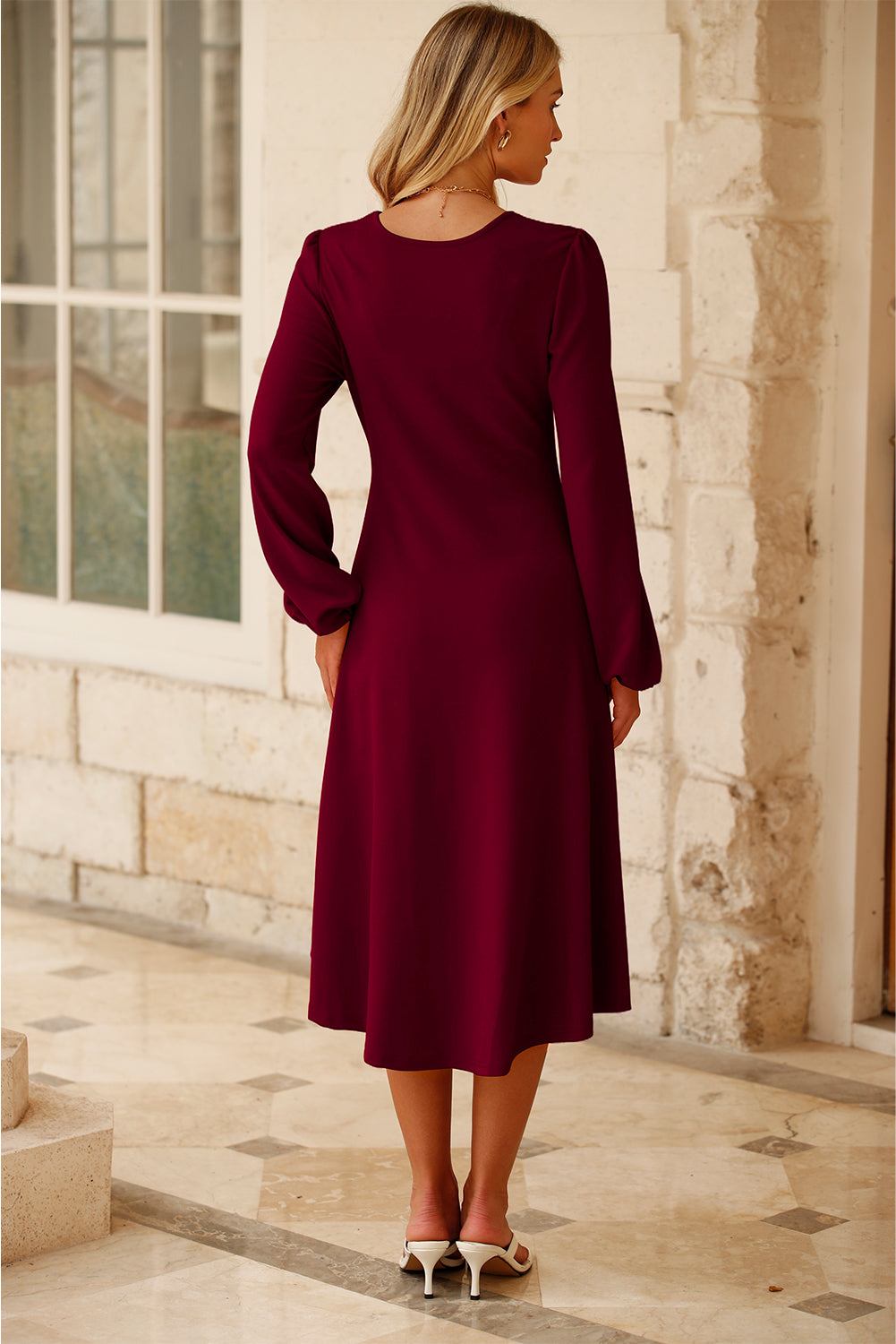 solid midi dress