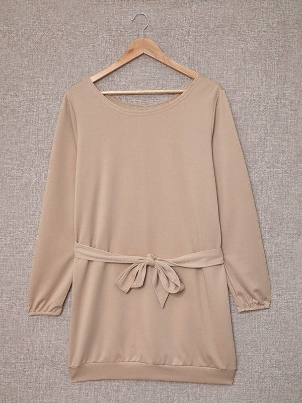 Fashionable Women's Casual Skirt with Versatile Belt and Simple Waist Dress