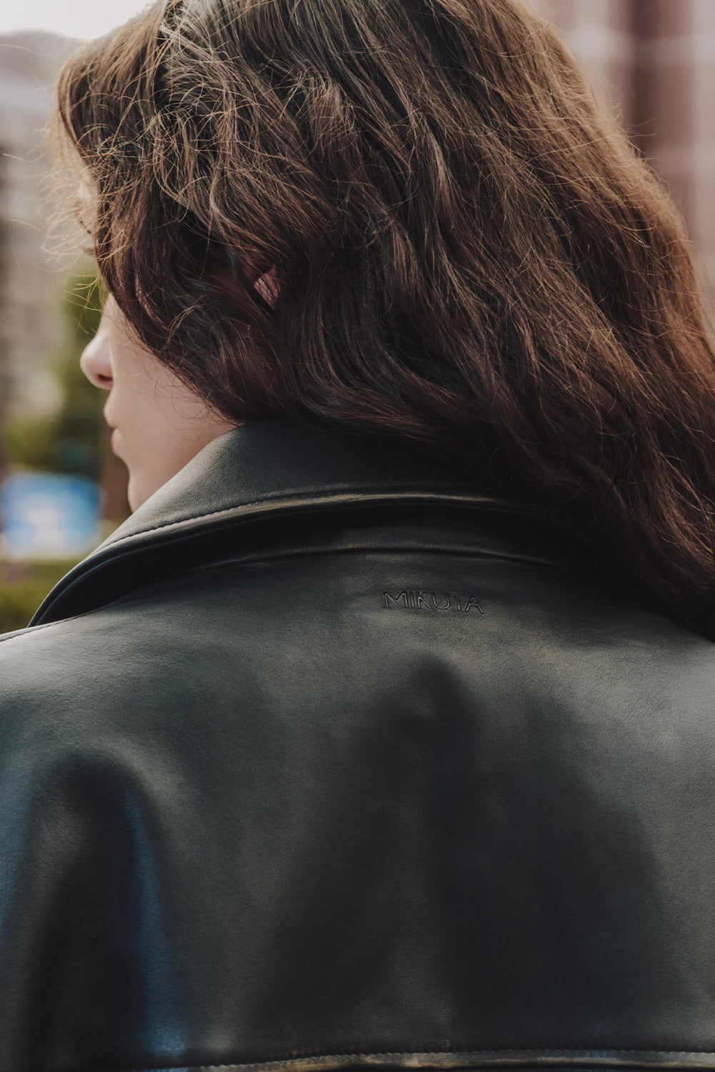 Black Faux Leather Zip Slit Pockets Street Fashion Jacket