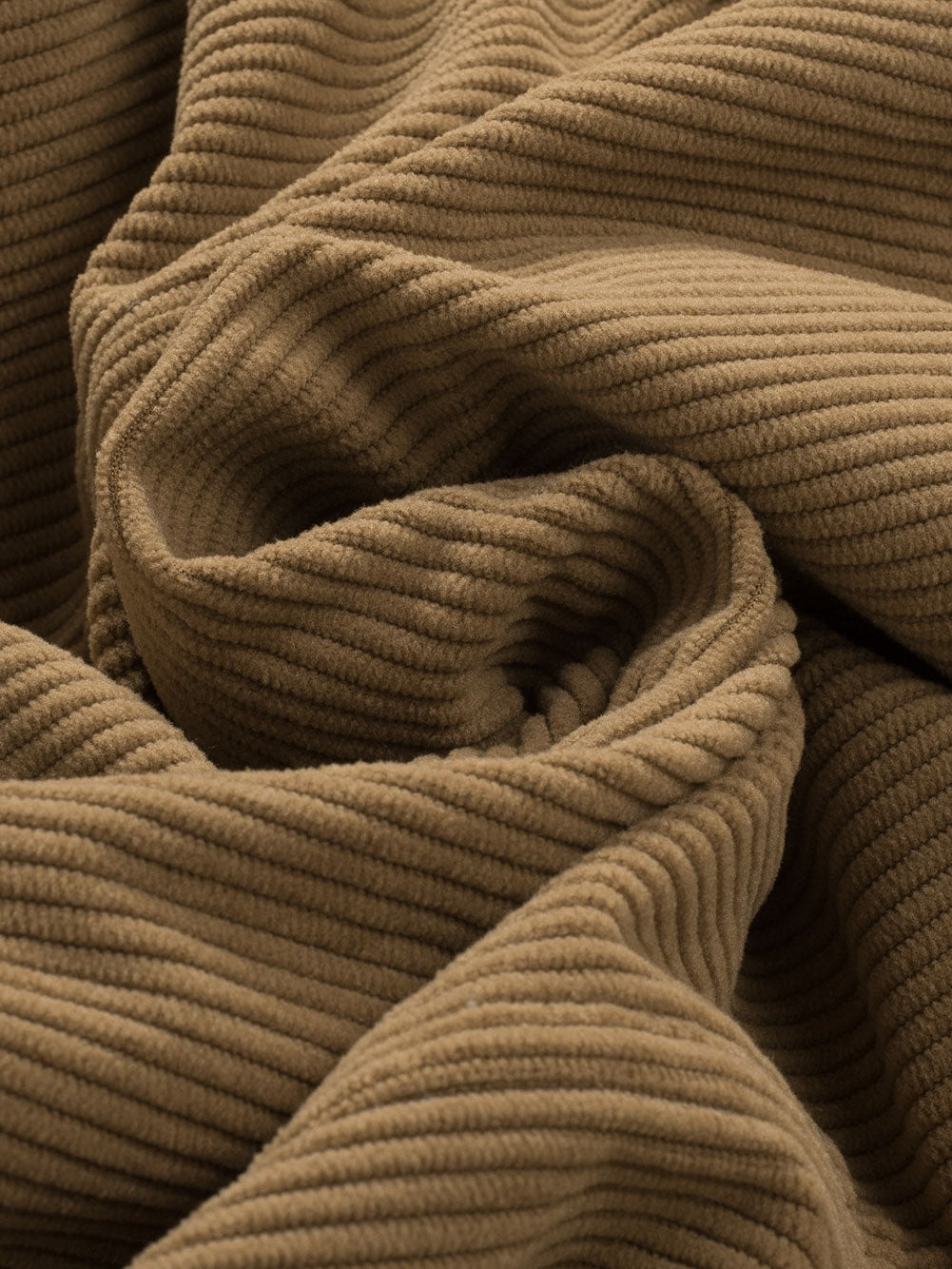 Khaki Corduroy Snap Button Sherpa Lined Jacket