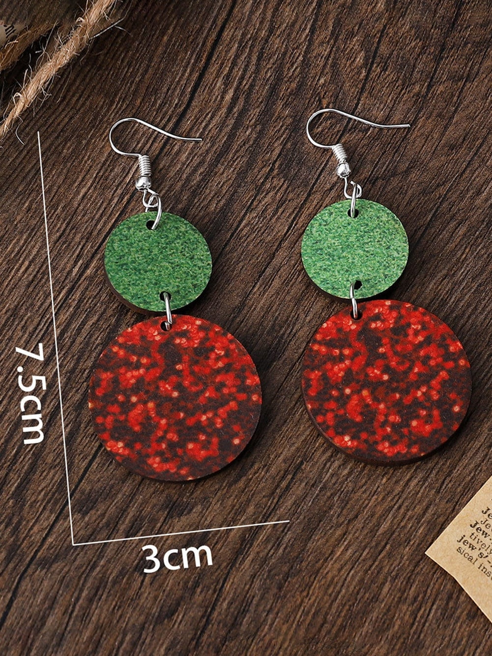 Fiery Red Sequin Tiered Round Drop Earrings