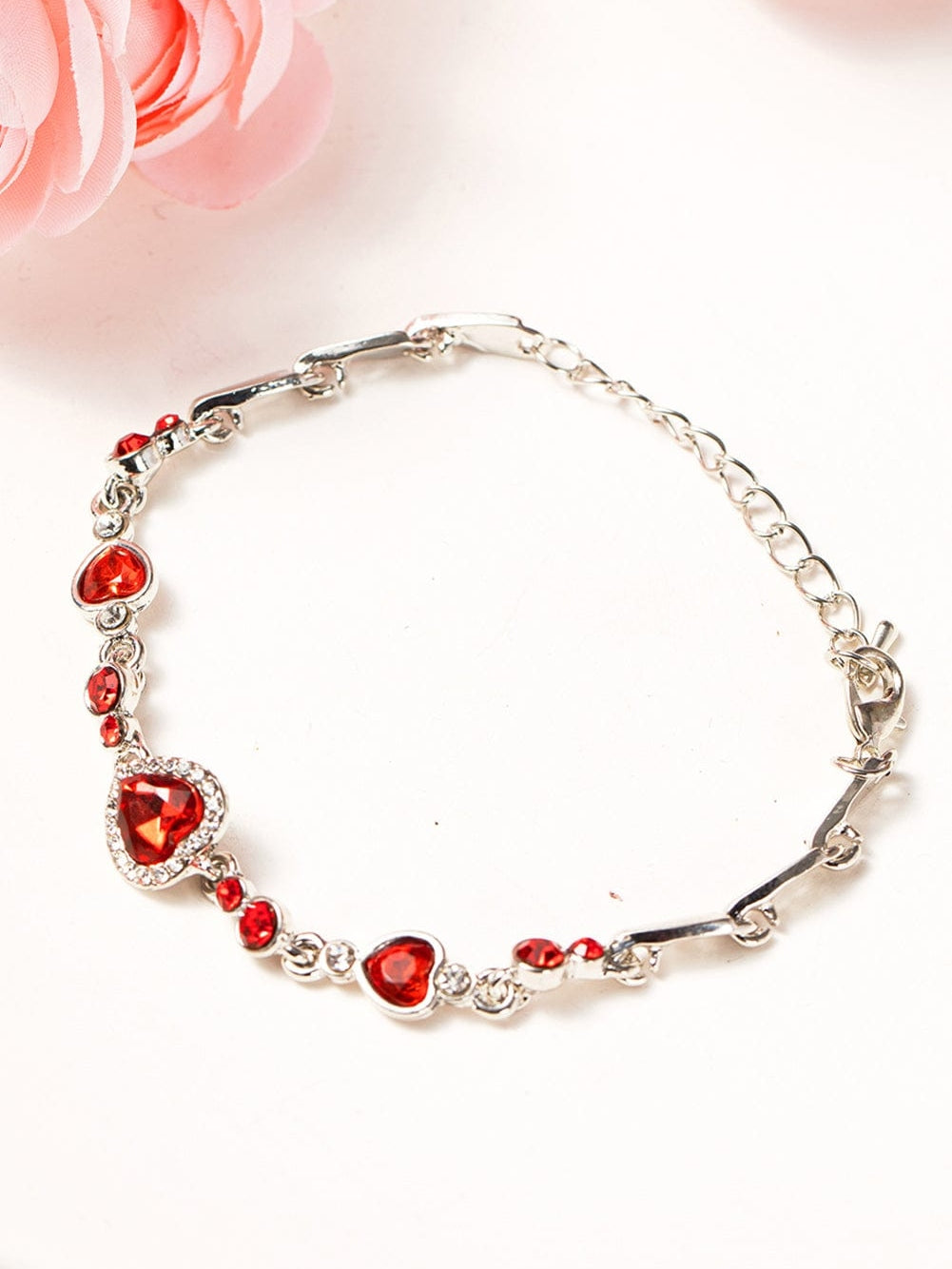 Flaming Heart Gem Valentine's Fashion Bracelet