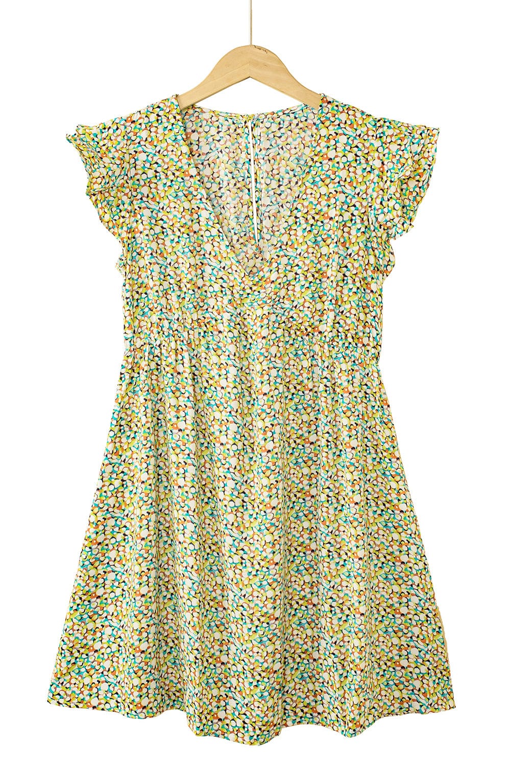 Floral Bliss Ruffle Sleeve V-Neck Babydoll Dress