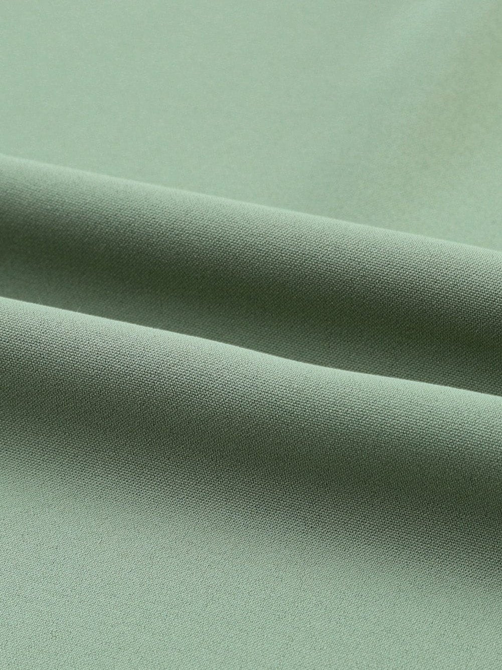 Flowy Green V-Neck Casual Dress with Roll-Tab Sleeves