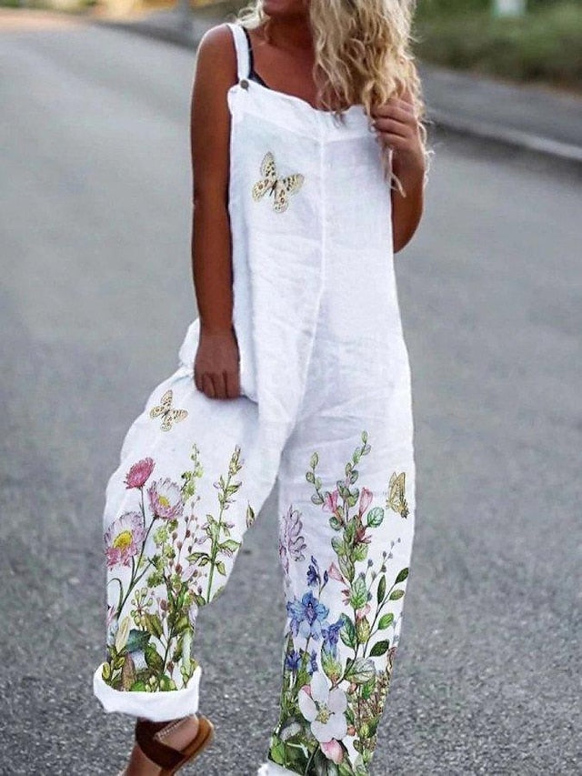 Women's Jumpsuit Solid Color Square Neck Holiday Casual Traveling Regular Fit Sleeveless S M L Summer - LuckyFash™