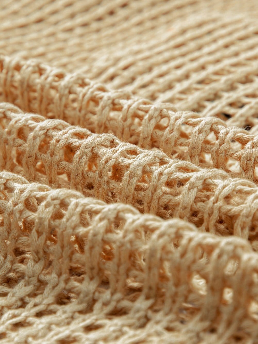 French Beige Floral Crochet Hollow-out Sweater Top