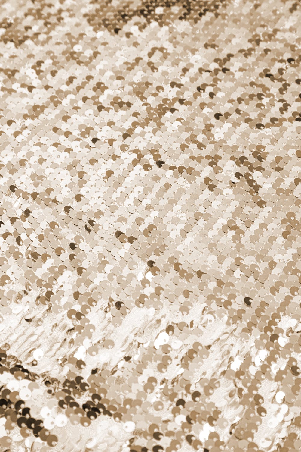 French Beige Sequin Embellished Spaghetti Strap Tank Top