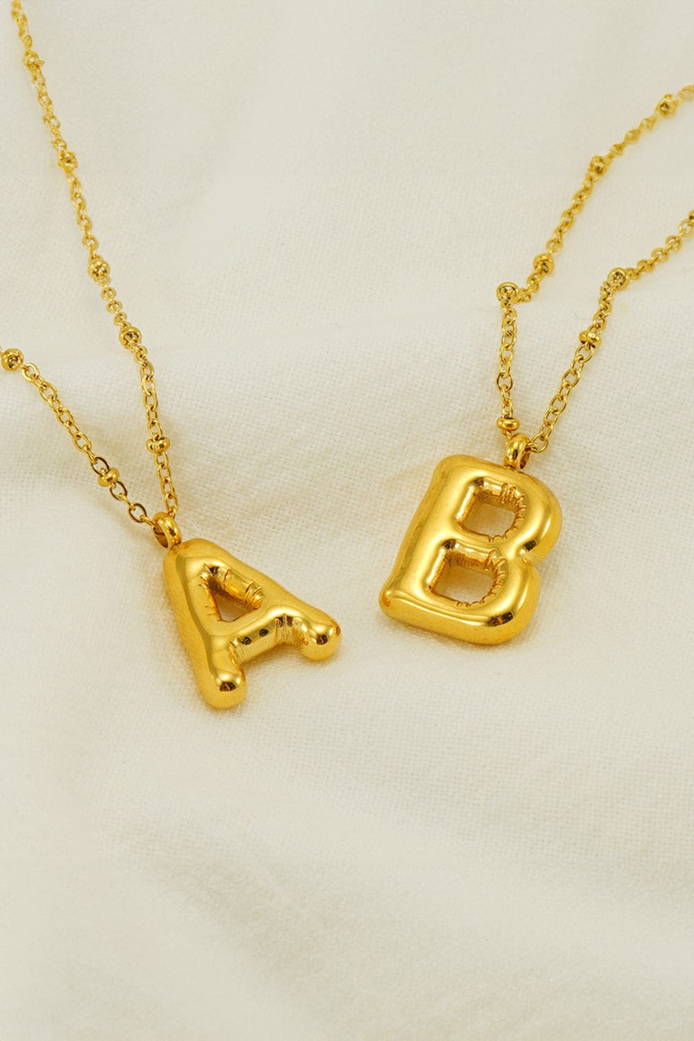 Gold Letter A Pendant Chain Necklace