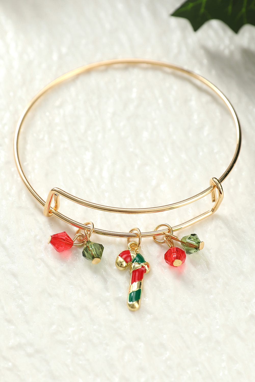 Golden Enamel Beaded Christmas Charm Bracelet
