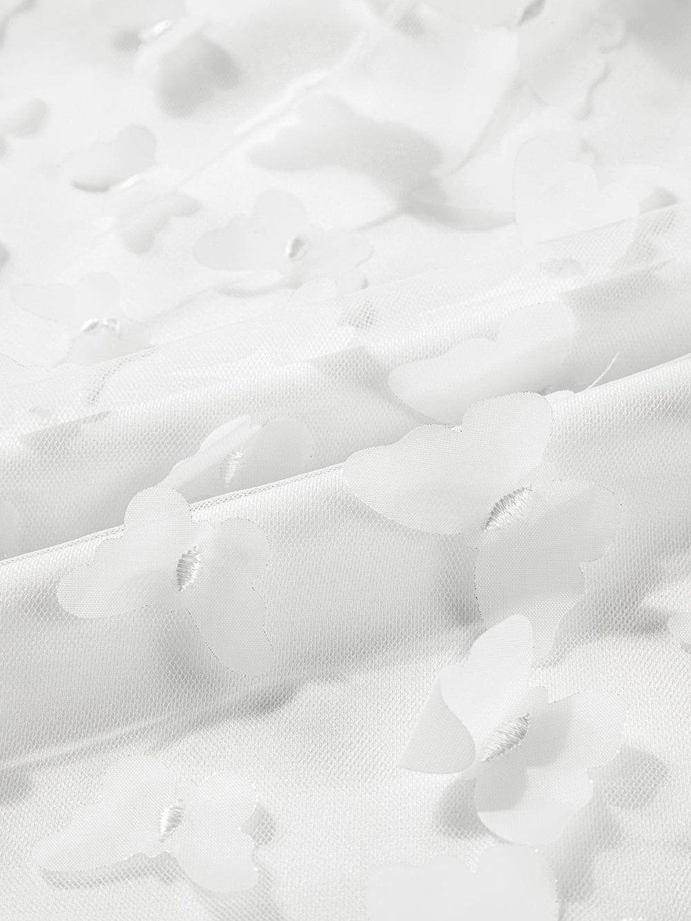 Graceful White Butterfly Applique Sheer Tank Top