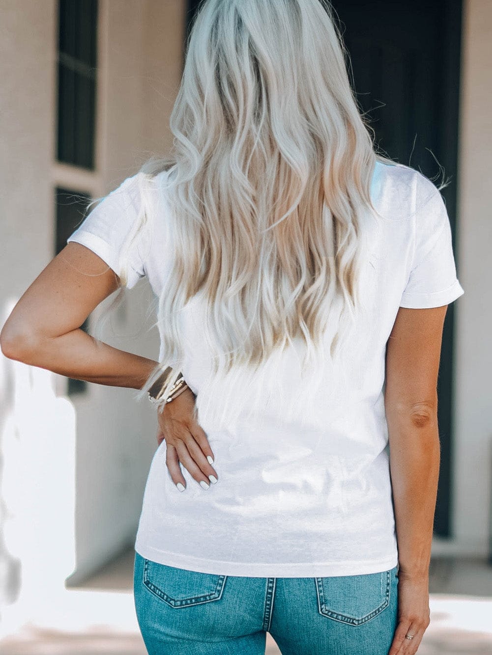 Heifer Print White Graphic Tee with "Hay Fall" Design