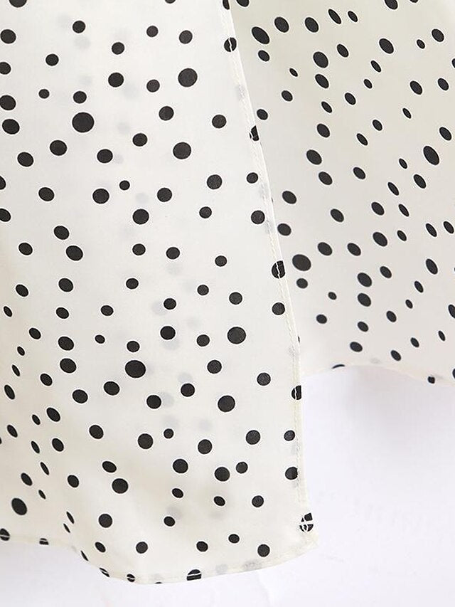 Women's Dress - Casual Dress Swing Dress Boho Dress Long Dress Maxi Dress Light Blue Creamy-white Pink Short Sleeve Polka Dot Print Spring Summer V Neck Slim 2023 S M L XL XXL XXXL