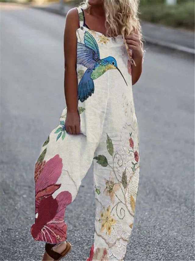 Women's Jumpsuit Solid Color Square Neck Holiday Casual Traveling Regular Fit Sleeveless S M L Summer - LuckyFash™