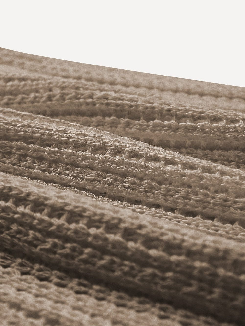 Khaki Hollowed V Neck Knit Tank Top