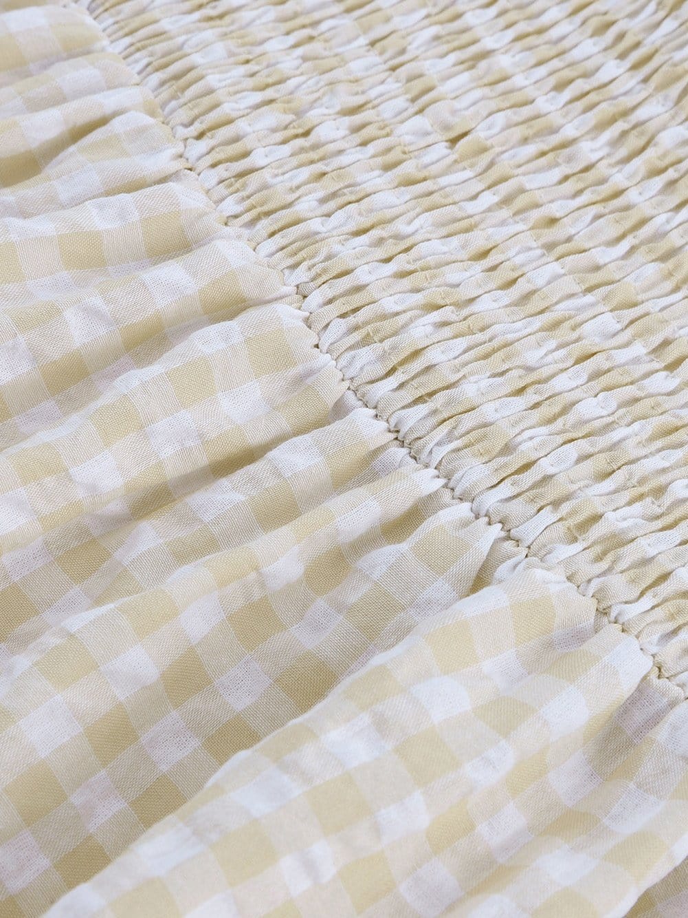 Khaki Plaid Maxi Dress with Ruffled Sleeves