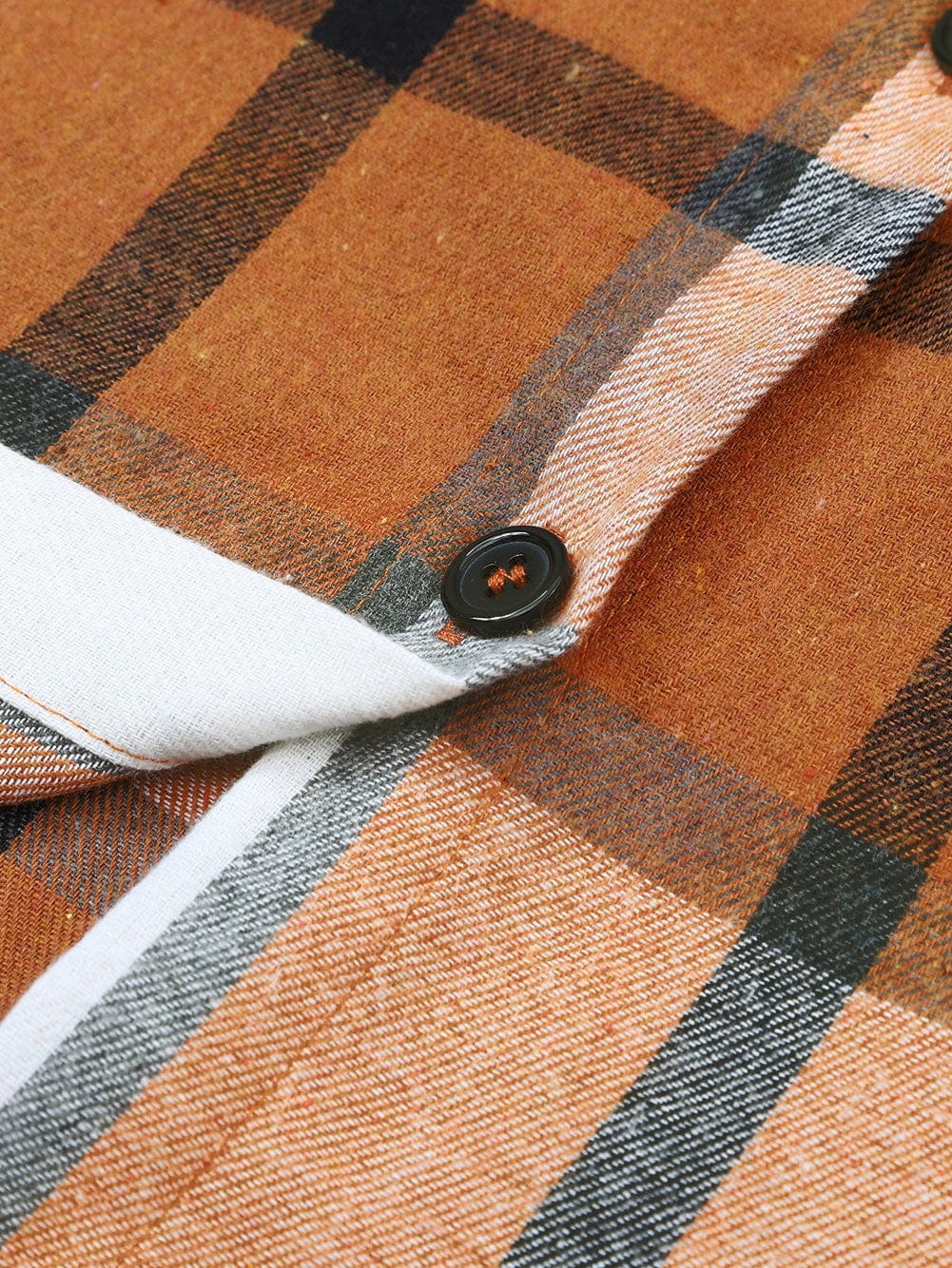 Khaki Plaid Ruffle Sleeve Shirt Dress with Collared Neck