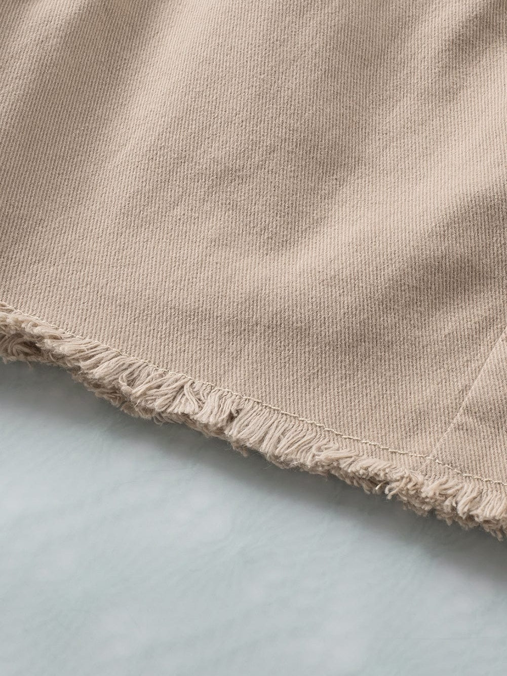 Khaki Smocked Elastic High Waist Casual Shorts