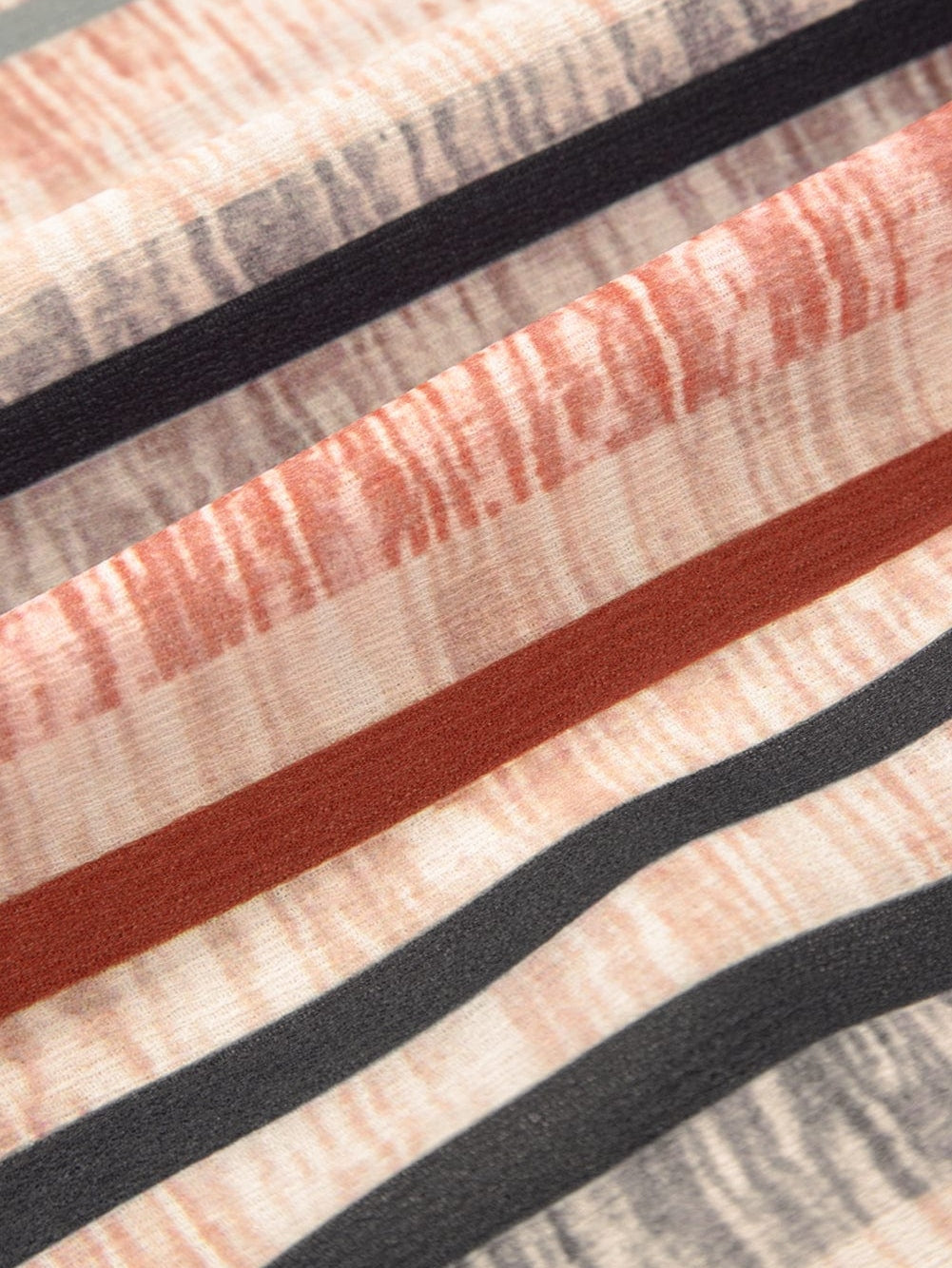 Khaki Striped Frill Detail Multicolor Shirt