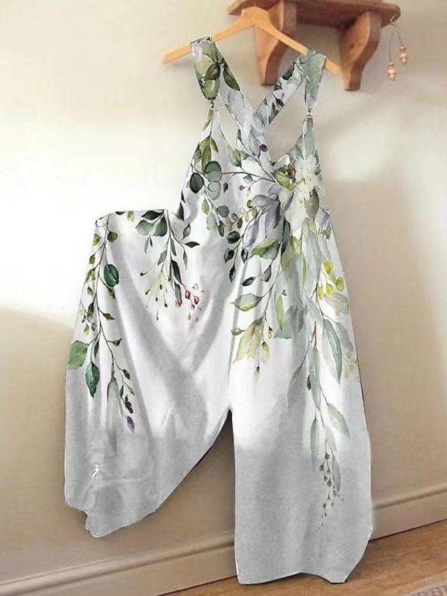 Women's Jumpsuits Casual Summer New Strappy Creative Printing One-Piece - LuckyFash™