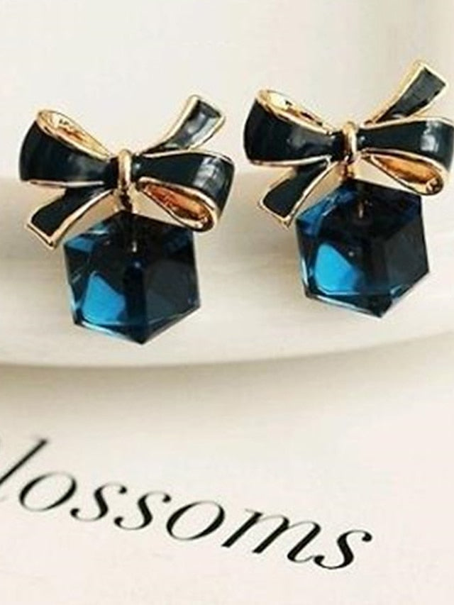 Chic & Modern Street Geometry Earring / Elegant Charm Cube and Bowknot Earrings for Woman/ Party / Dailywear - LuckyFash™
