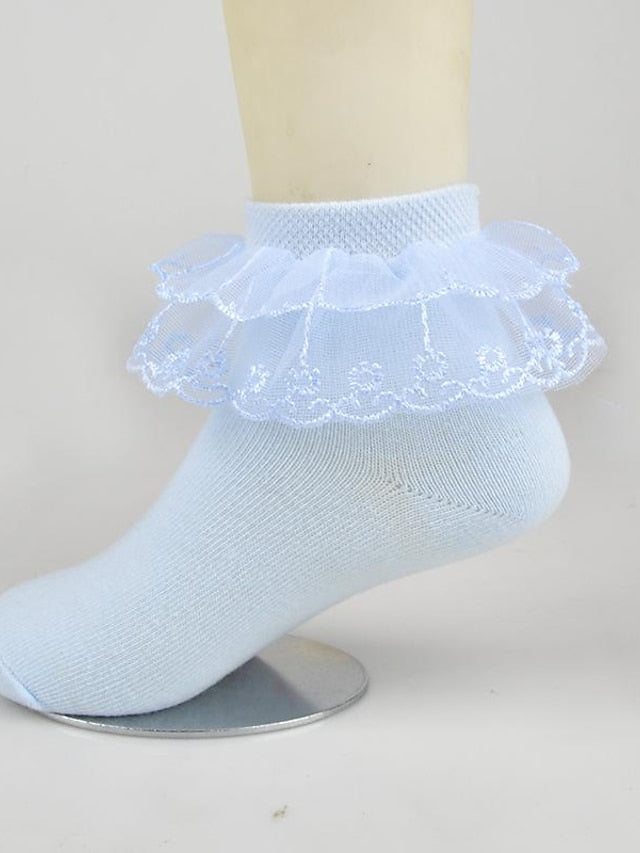 Kid's Crew Socks Wedding Party Daily Solid / Plain Color Nylon Cotton Classic Lolita 1 Pair - LuckyFash™