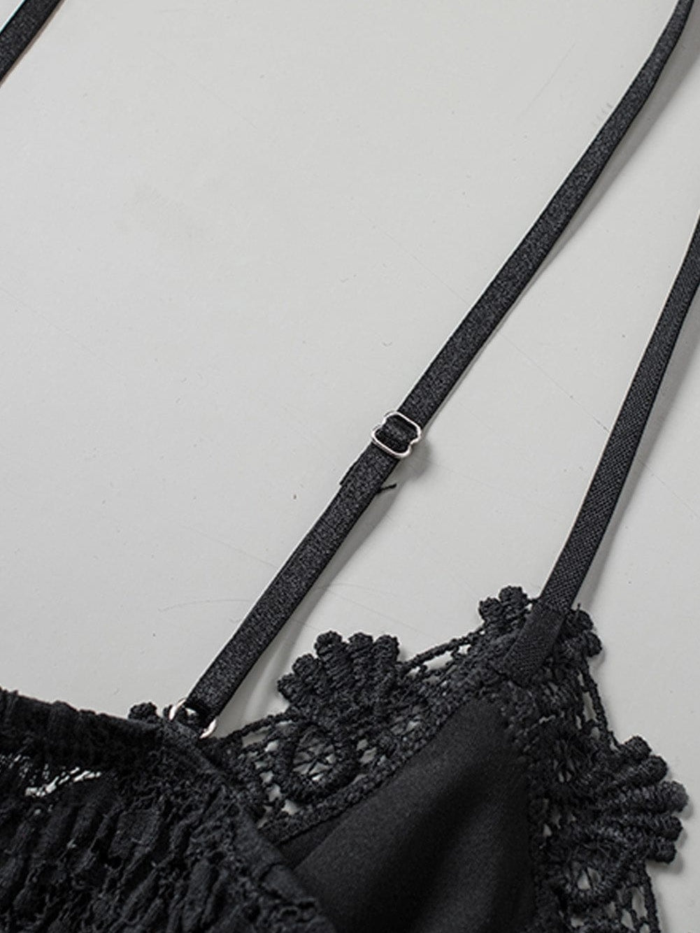 Lacy Black Strappy Bralette Top